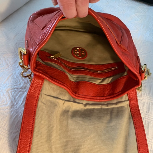 Tory Burch Bags Tory Burch Orange Leather Purse With Gold Chain